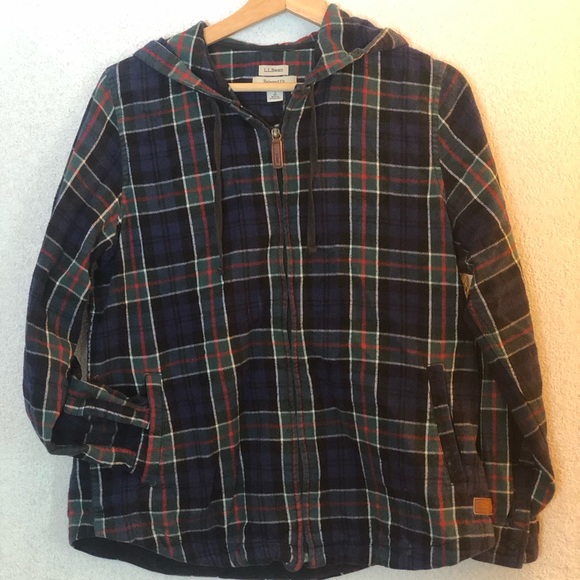 L.L. Bean Jackets & Blazers - RARE L.L. Bean Hooded Full Zip unlined Flannel